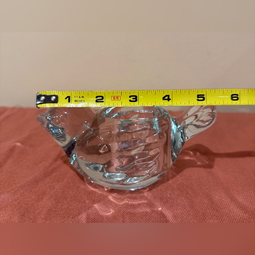 Indiana Glass Co Clear Lead Crystal Bird Tea Light/Votive Candle Holder 1980s - Picture 7 of 7